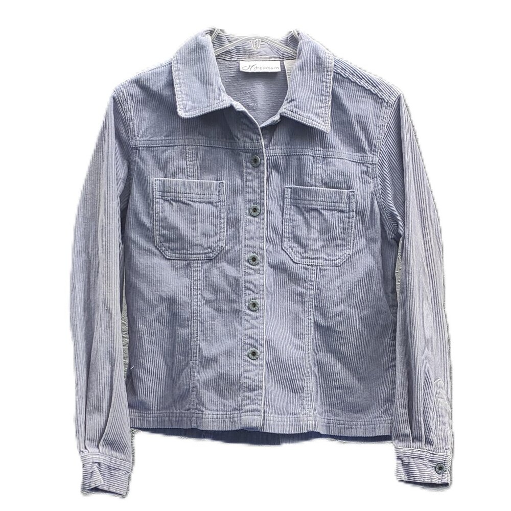Vintage dressbarn Light Blue Corduroy Jacket Coat Size Small Excellent Condition